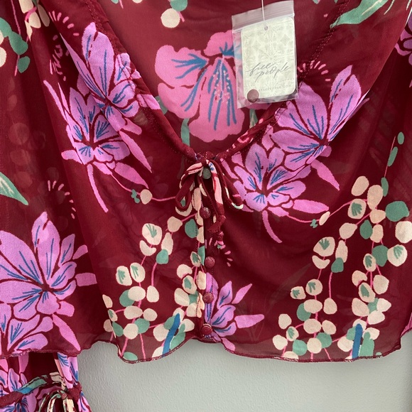 Free People, sheer floral “cocoa combo” top - Picture 9 of 13
